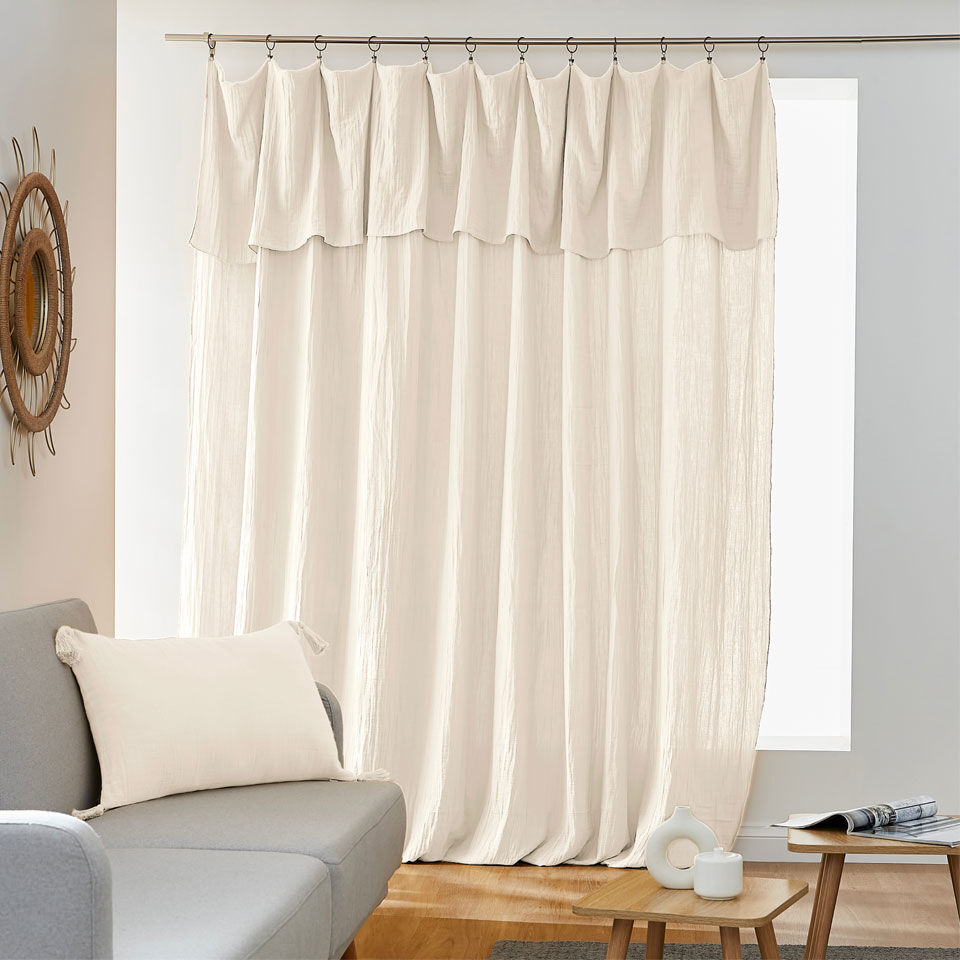rideau gaze de coton beige