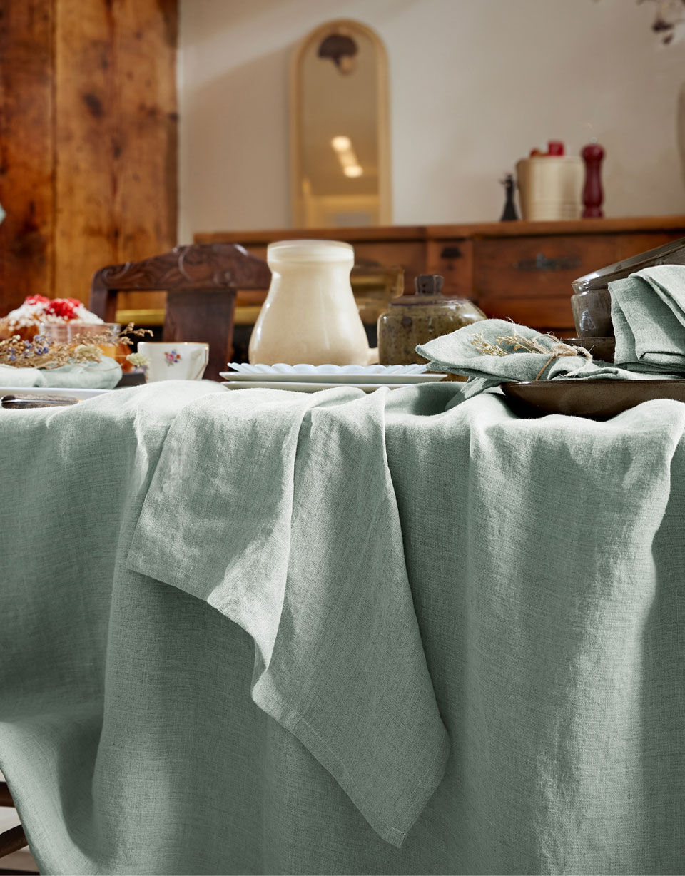 nappe en lin verte
