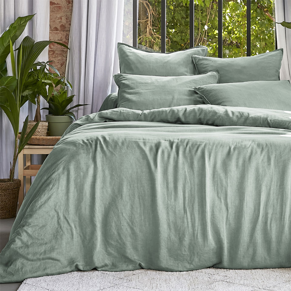 housse de couette lyocell verte