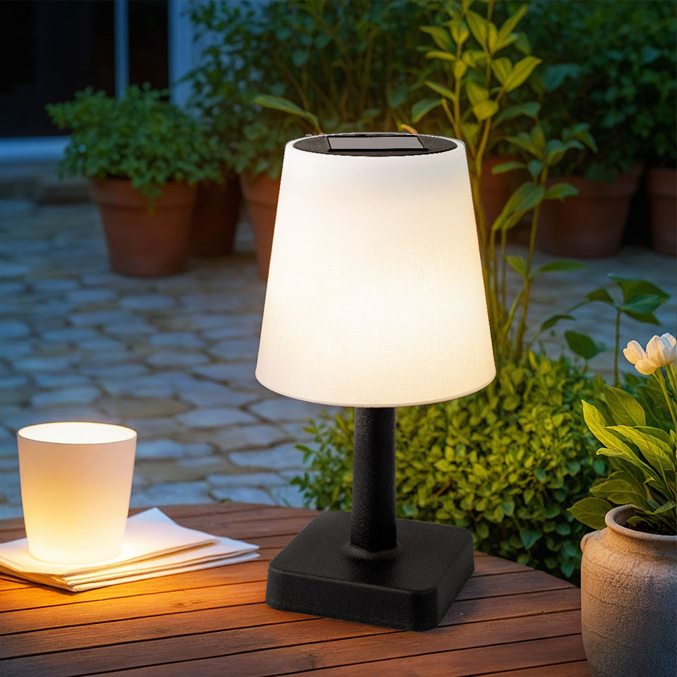 lampe de table solaire sans fil led noir