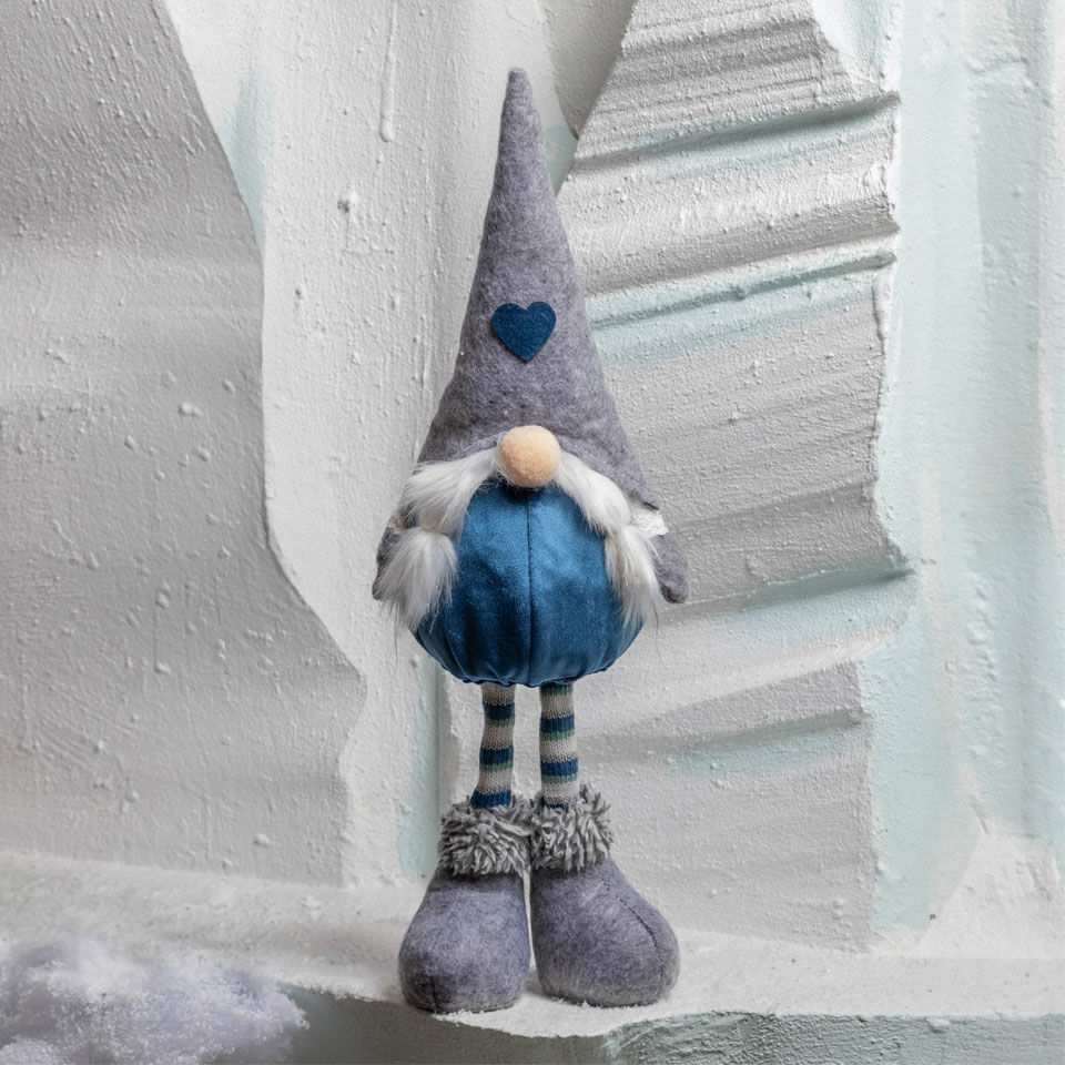 elfo di Natale blu, grigio e bianco