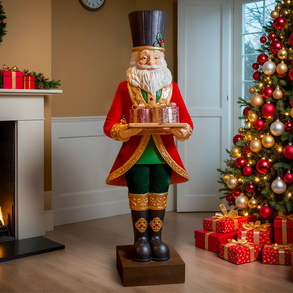 Papá Noel gigante de resina estilo elegante