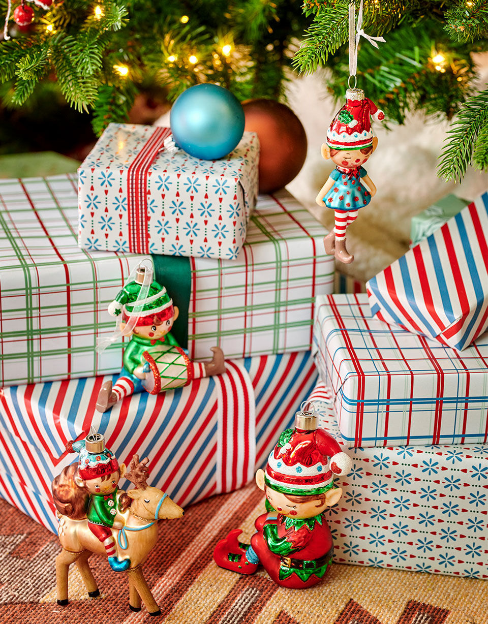 suspensions de noël elfes multicolores