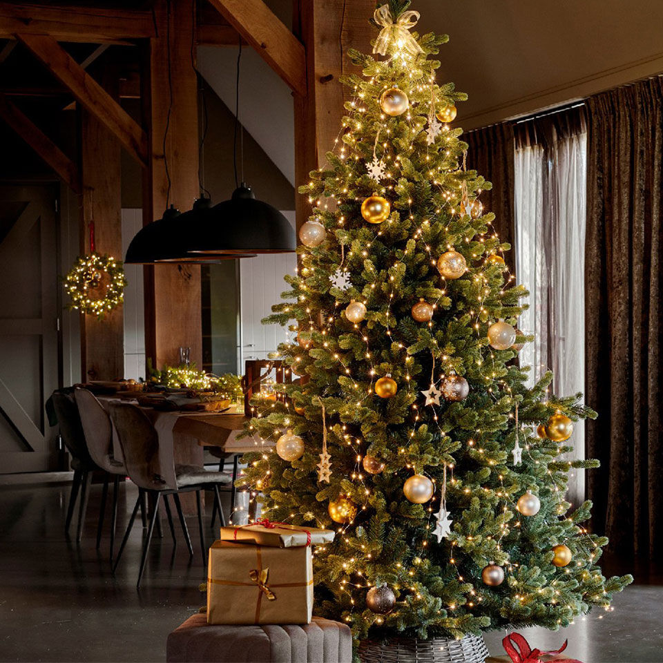 ghirlanda a tenda micro LED per albero di Natale bianco caldo