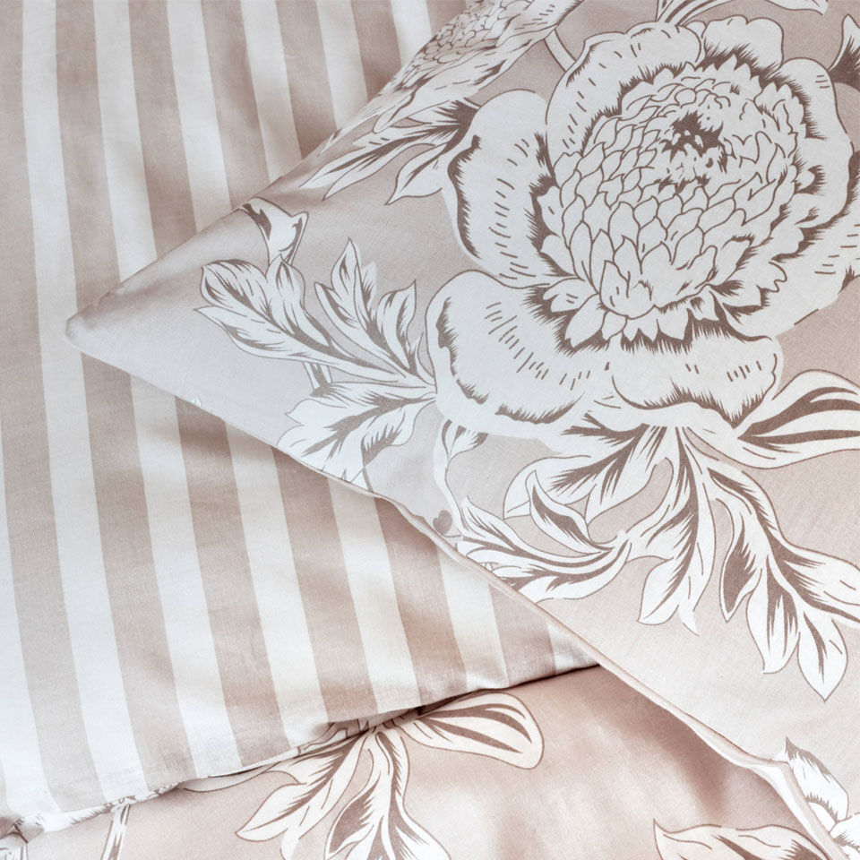 zoom matière taie d'oreiller en coton beige