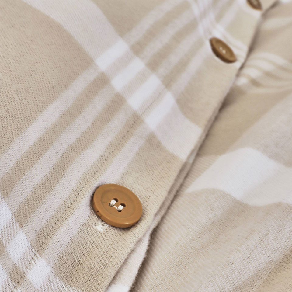 zoom housse de couette en flanelle avec boutons en bois