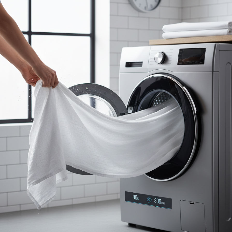 linge de lit qui sort de la machine a laver