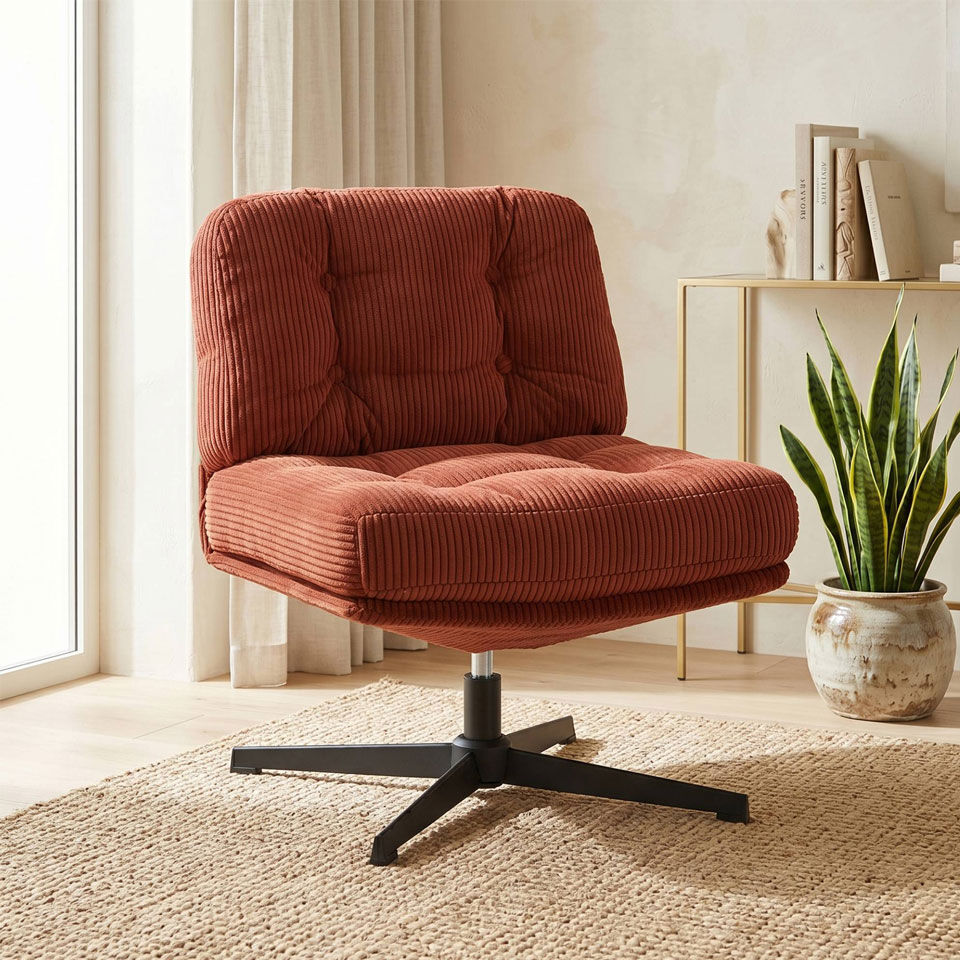 fauteuil en velours terracotta