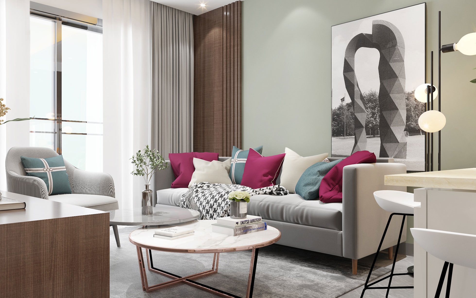 Wohnzimmer salbeigrün