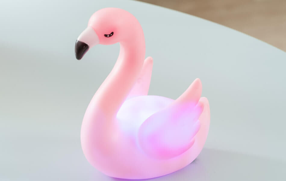 Luce notturna fenicottero rosa