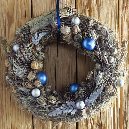 corona de Navidad de madera