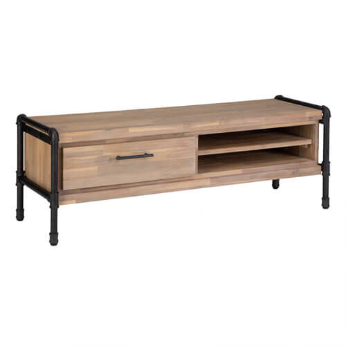 mobile tv industriale legno e metallo