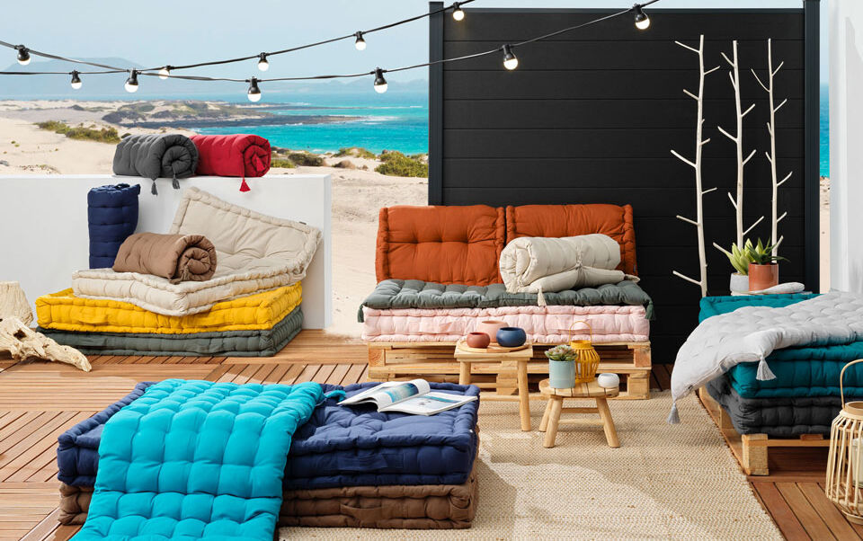 cuscini per pallet colorati