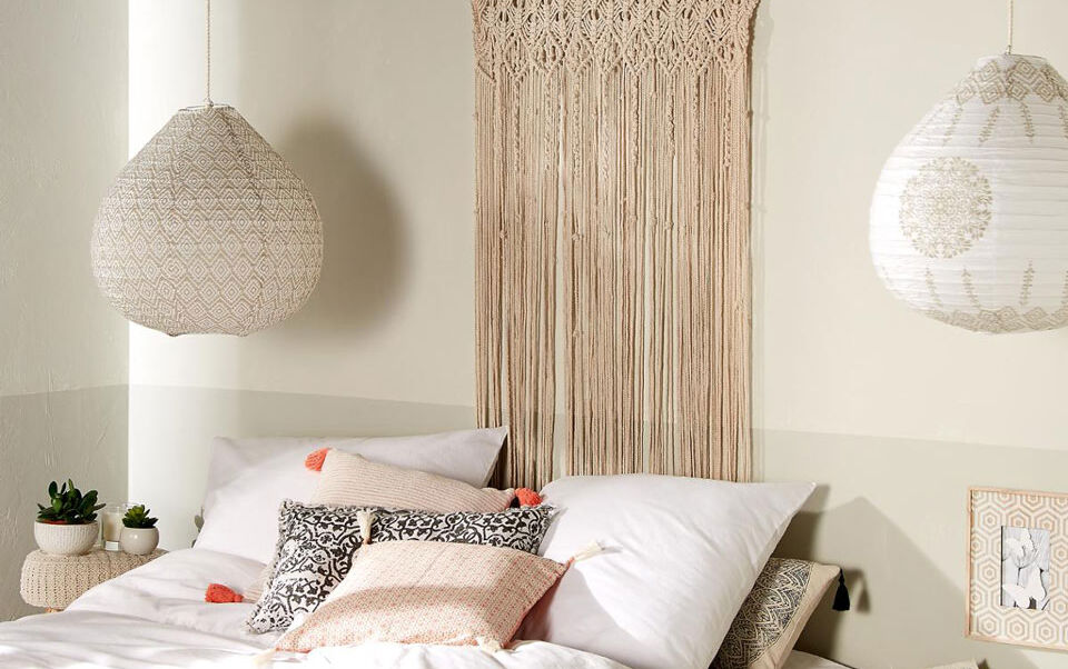 Lampadario macramé
