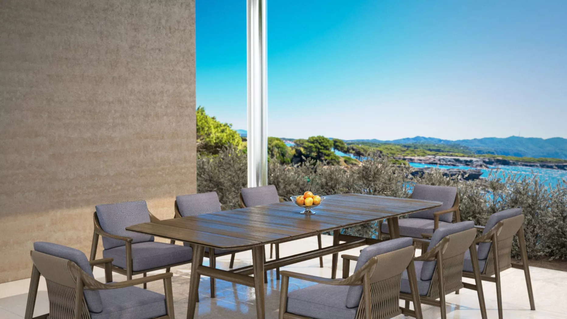 Mesa de jardín en madera teck 8 lugares (260 x 100 cm) Cap Ferrat - Marrón oscuro