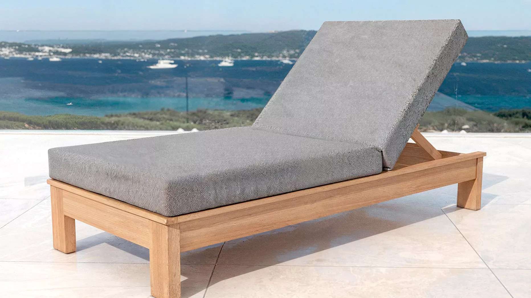 Tumbona en madera de acacia Bornéo - Gris antracita
