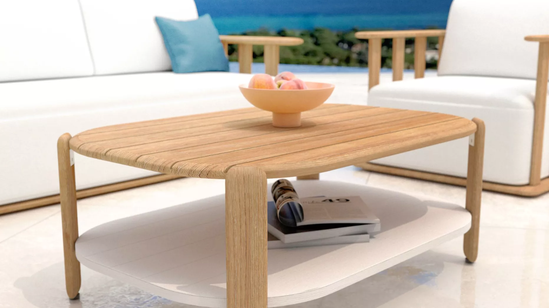 Salontafel rechthoekig teakhout Java (L100 cm) - Naturel