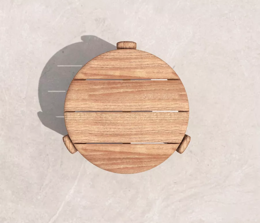 Table d'appoint de jardin bois teck Java (D50 cm) - Naturel