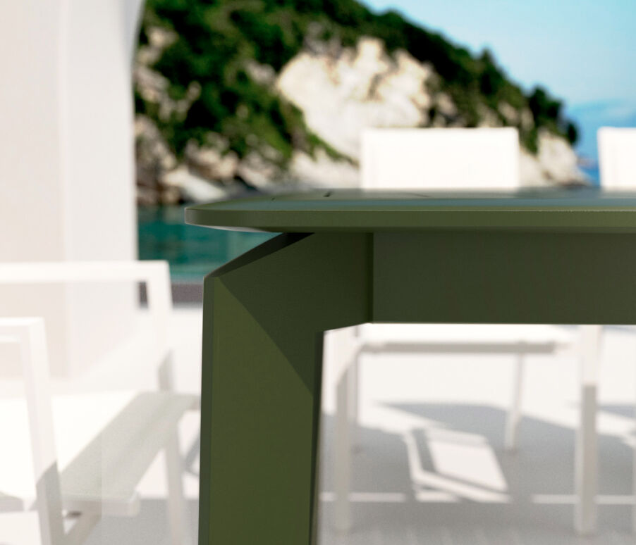 Tuintafel uitschuifbaar aluminium 10 zitplaatsen (286 x 100 cm) Portofino - Vert olive