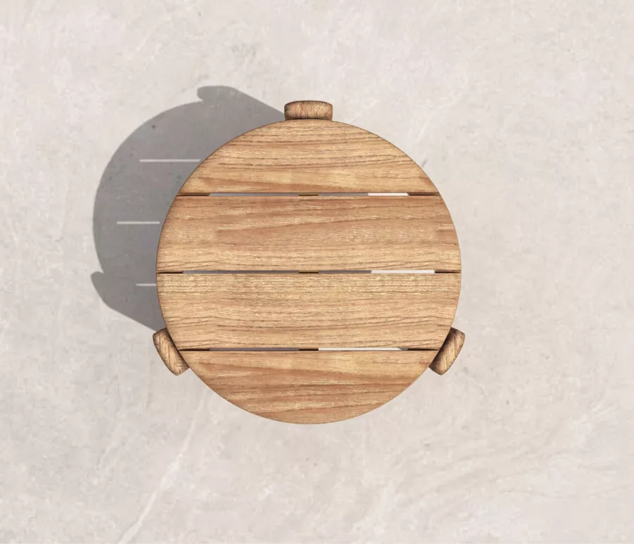 Table d'appoint de jardin bois teck Java (D50 cm) - Naturel