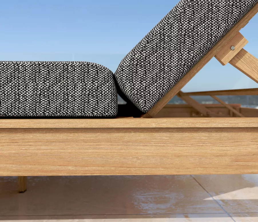 Transat bois d'acacia Bornéo - Gris anthracite