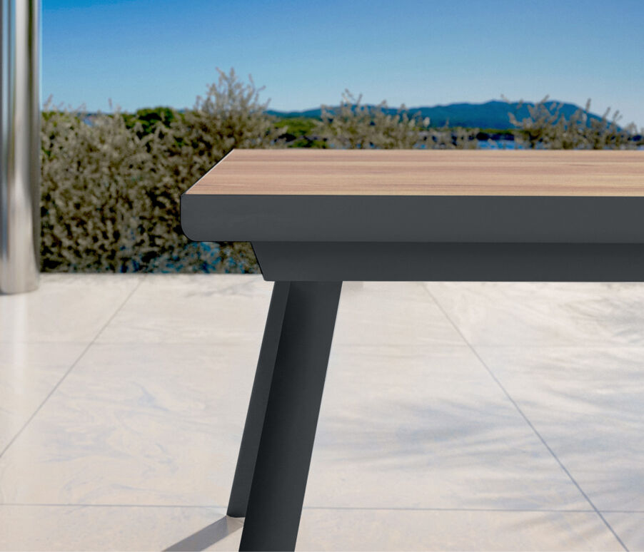 Gartentisch ausziehbar Aluminium - bis zu 10 Pers. (260 x 96 cm) Amalfi - Anthrazitgrau