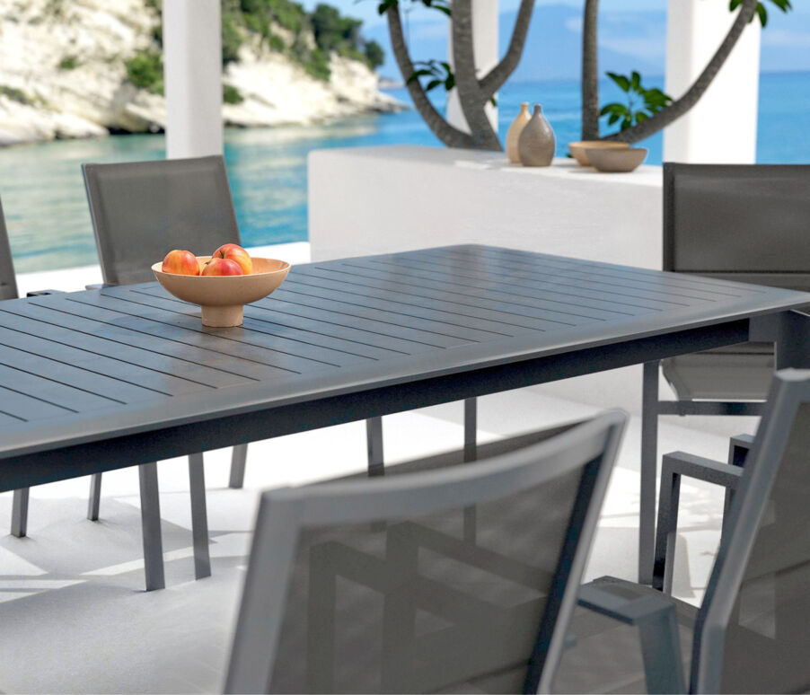 Tavolo da giardino allungabile alluminio 10 posti (286 x 100 cm) Portofino - Grigio antracite