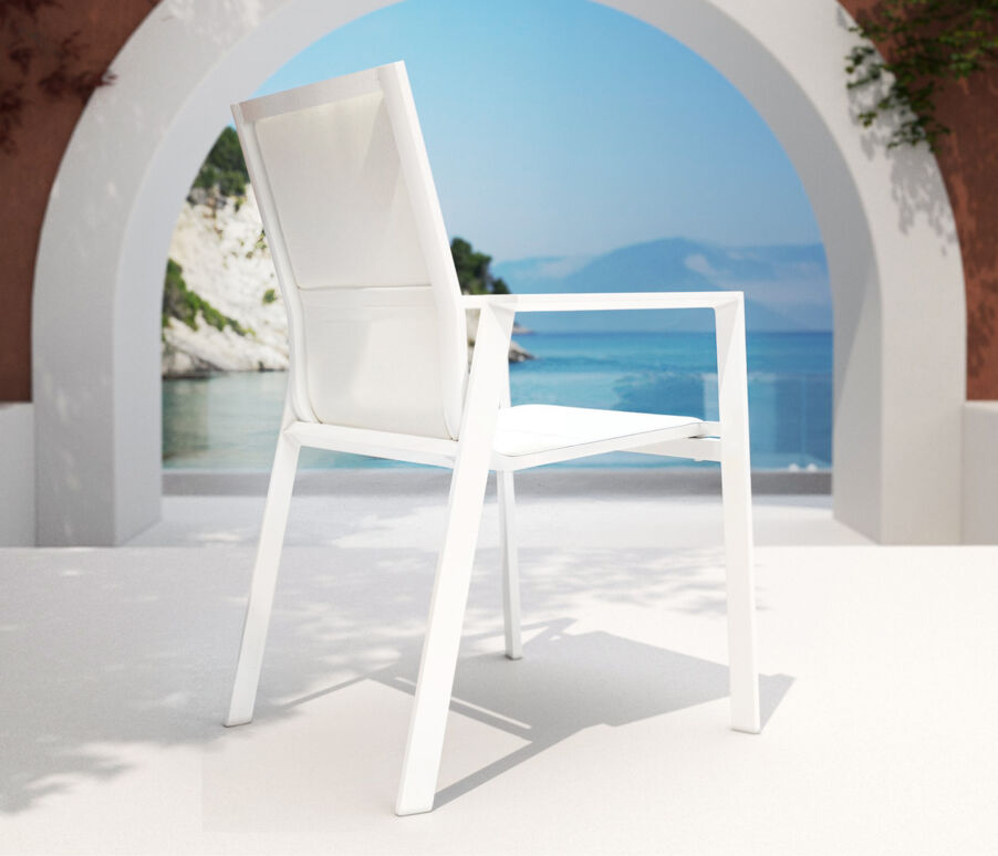 Stapelbarer Gartenstuhl Portofino Aluminium - Weiß