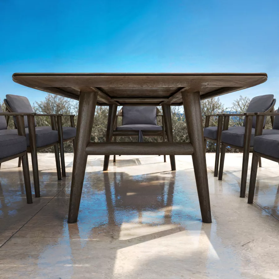 Table de jardin bois teck 10 places (260 x 100 cm) Cap Ferrat - Marron foncé