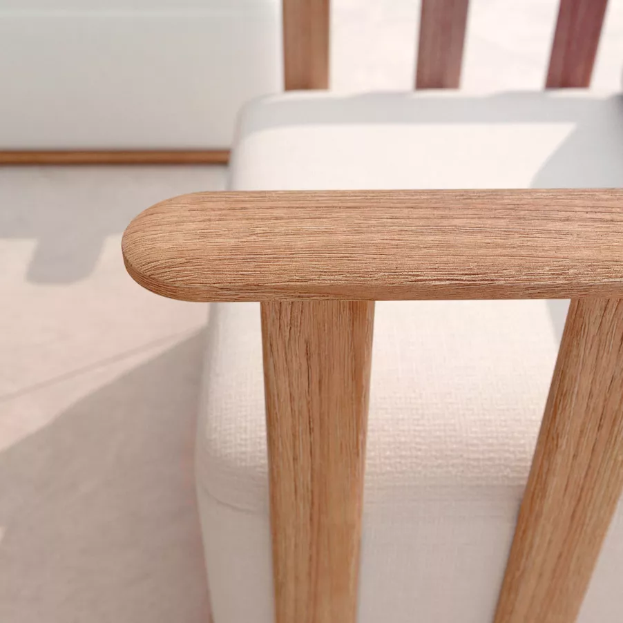 Gartensessel aus Teakholz Java - Cremeweiß