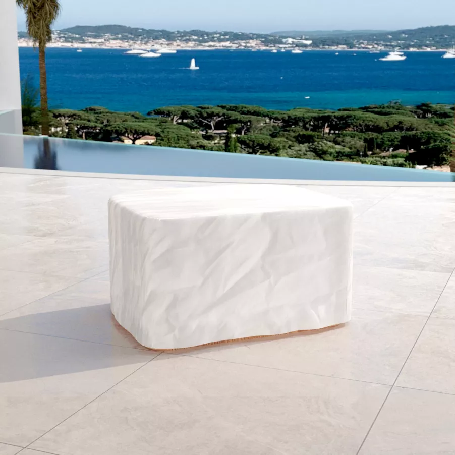 Chauffeuse de jardin bois teck Java - Ecru