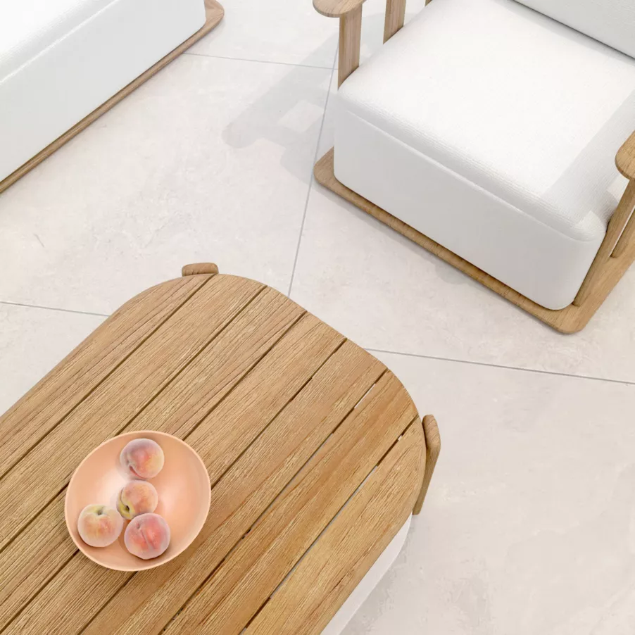 Mesa rectangular para salón de jardín teck Java (L120 cm) - Natural