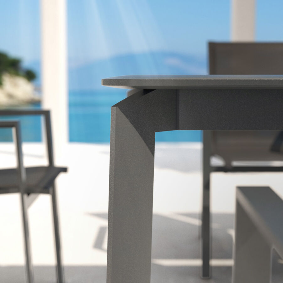 Gartentisch ausziehbar Aluminium - bis zu 10 Pers. (286 x 100 cm) Portofino - Anthrazitgrau