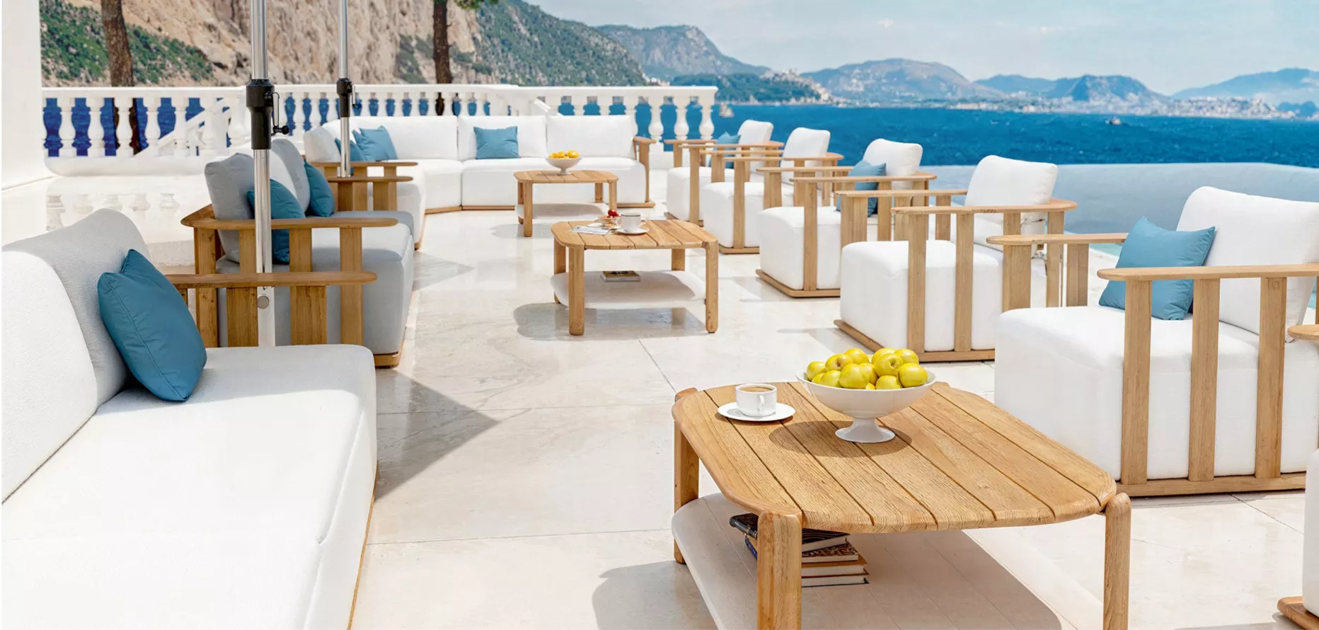 Salón de jardín en madera teck 5 lugares Java - Crudo