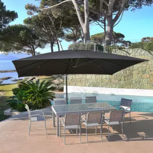 Parasol de brazo lateral rectangular Bahia (4 x 3 m) - Antracita