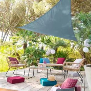 Voile d'ombrage Triangulaire (L 3m) Curacao - Bleu Orage