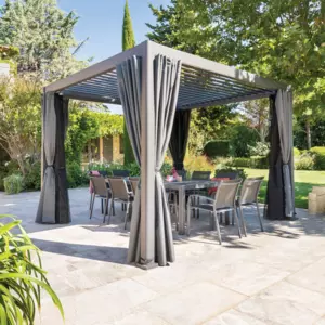 Pergola Evora klein (3,6 x 3,6 m) - Steengrijs