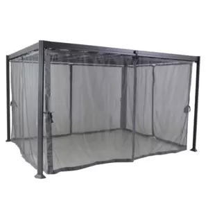 Lot de 4 moustiquaires pour tonnelle Belize (3 x 3,6 m) - Ardoise