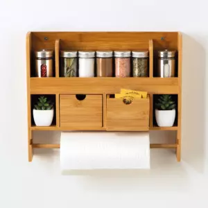 Etagre porte essuie-tout Siao Marron naturel