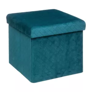 Puf Plegable Terciopelo Jack Azul