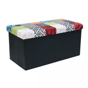 Puf plegable doble Patchwork Multicolor