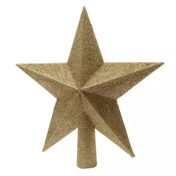 Glimmende gouden kerstboom piek 25 cm - Kerstversiering kopen? | Korting tot 20