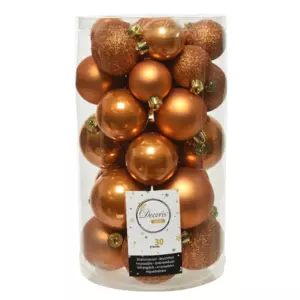 Lot de 30 boules de Nol Alpine assorties Ambre