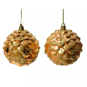 Lot de 12 boules de Nol (D80 mm) Ora Rouge cuivr