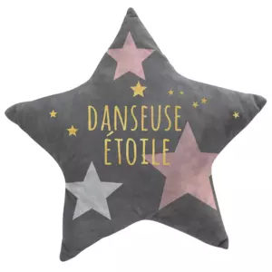 Coussin enfant (42 cm) Danseuse toile Gris
