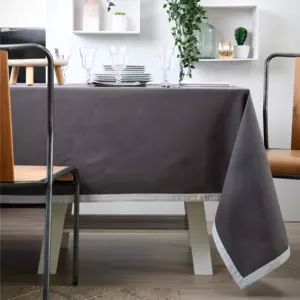 Nappe rectangulaire (L240 cm) Duo Gris fonc