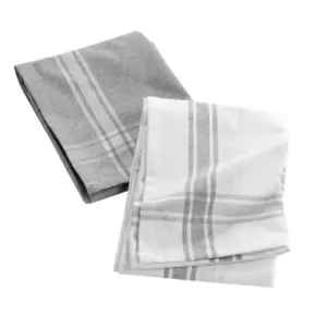 Juego de 2 trapos algodn reciclado Cuisiline Gris jaspeado