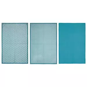 Lot de 3 torchons Geom Bleu canard