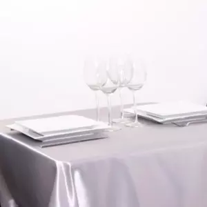 Nappe rectangulaire (L360 cm) Satin Argent