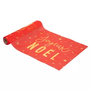 Chemin de table Joyeux Nol Rouge et  Or